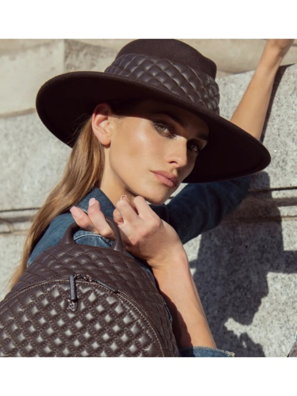 Eric Javits New York Quilty Fedora Hat Chocolate ( O/S )